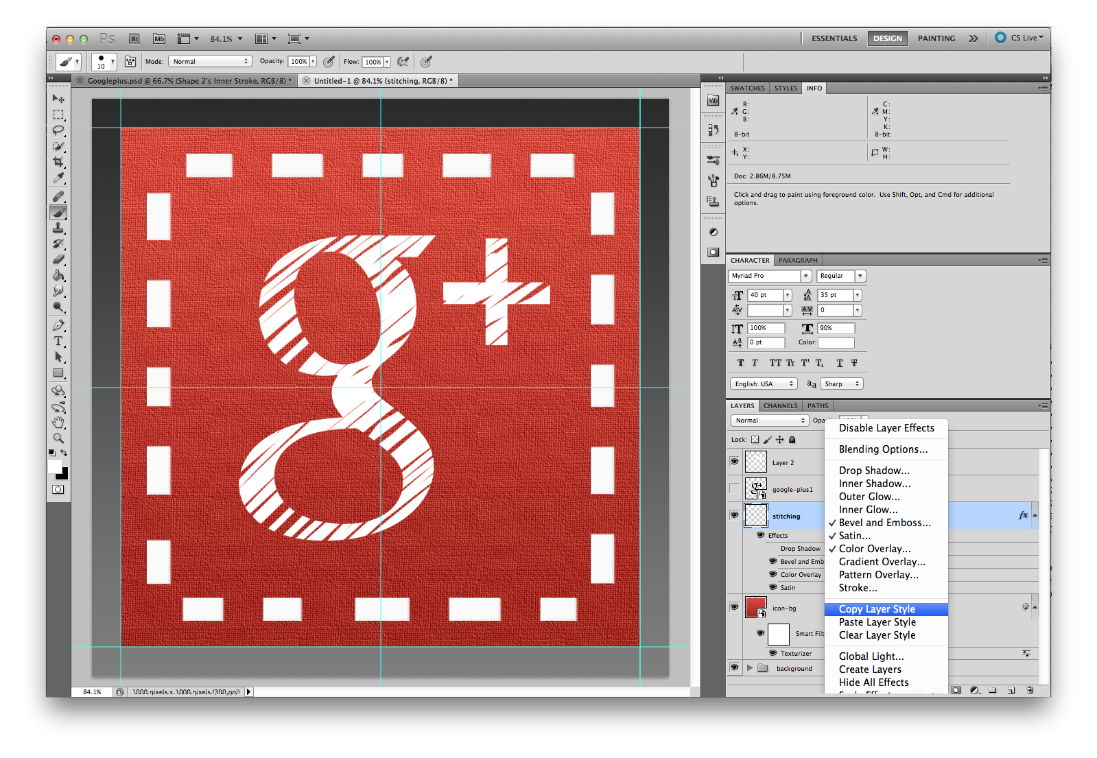 photoshop patch style social media icon tutorial step four-2