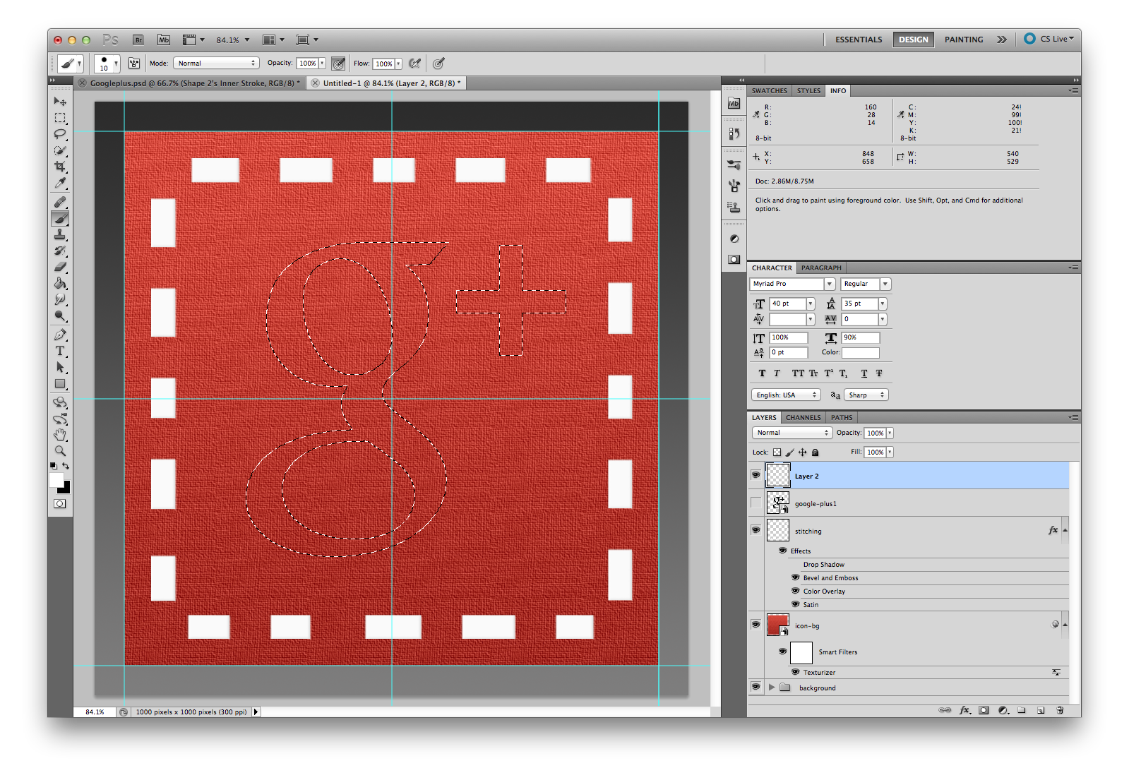 photoshop patch style social media icon tutorial step four