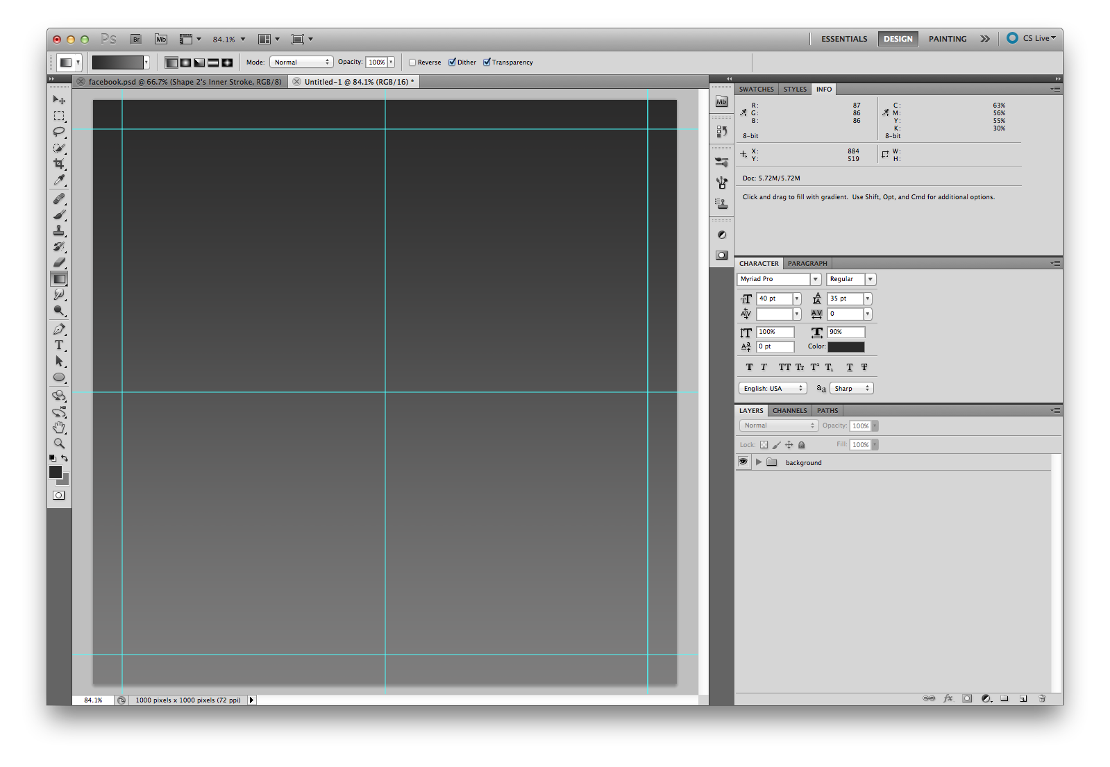 photoshop patch style social media icon tutorial step one