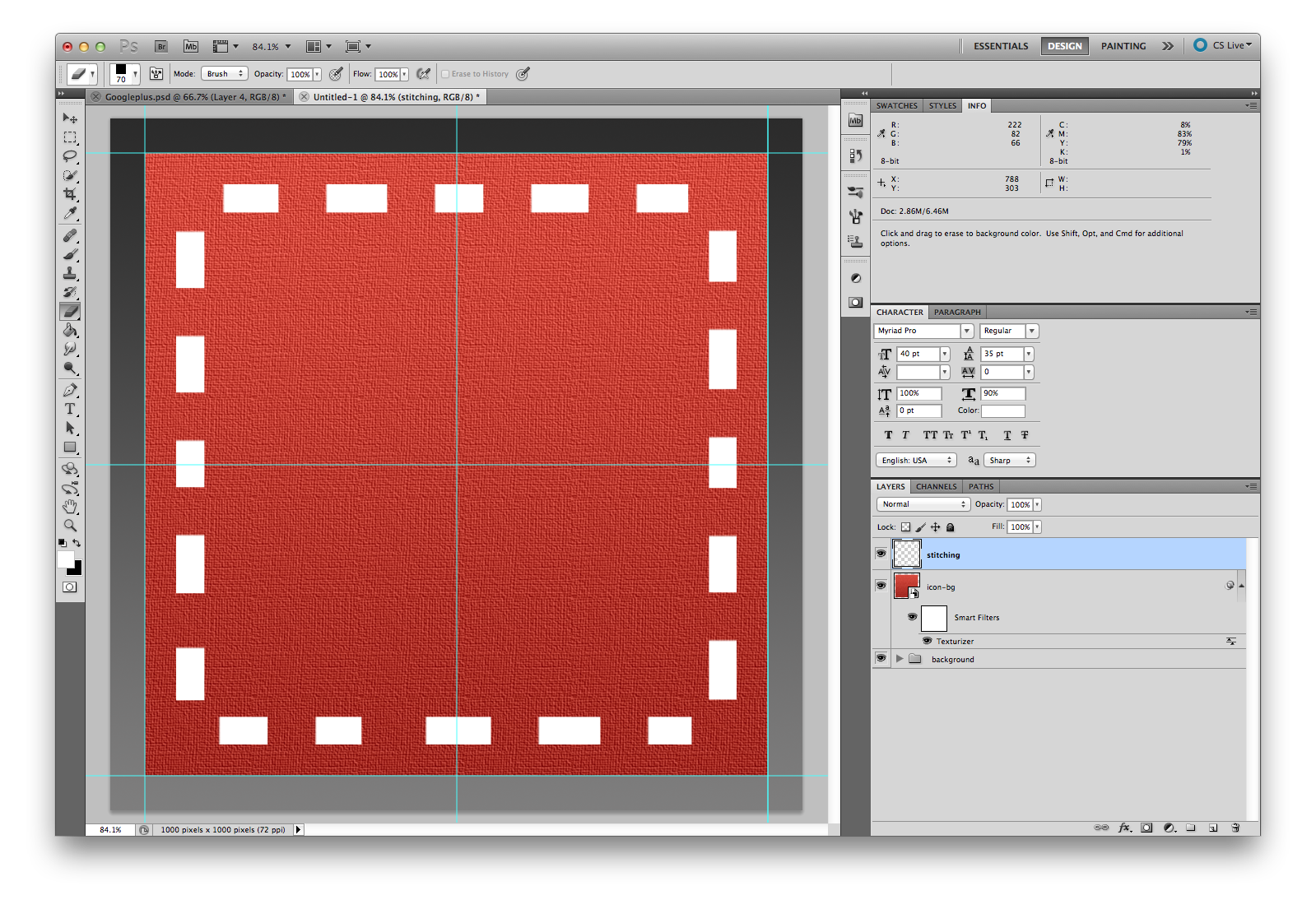 photoshop patch style social media icon tutorial step three-3